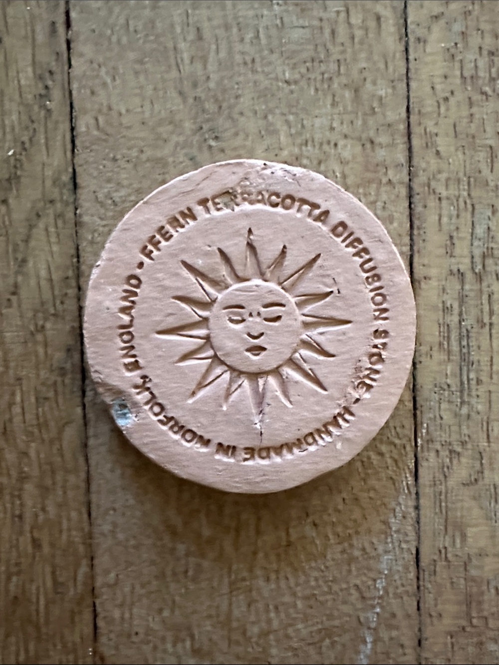 New Ffern terracotta scent diffusion stone sun tarot handmade in Norfolk UK